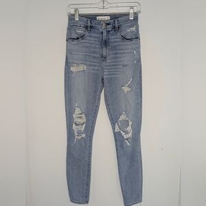 Abercrombie Fitch Jeans Womens 26/2L Blue The Super Skinny Ankle High Rise Denim